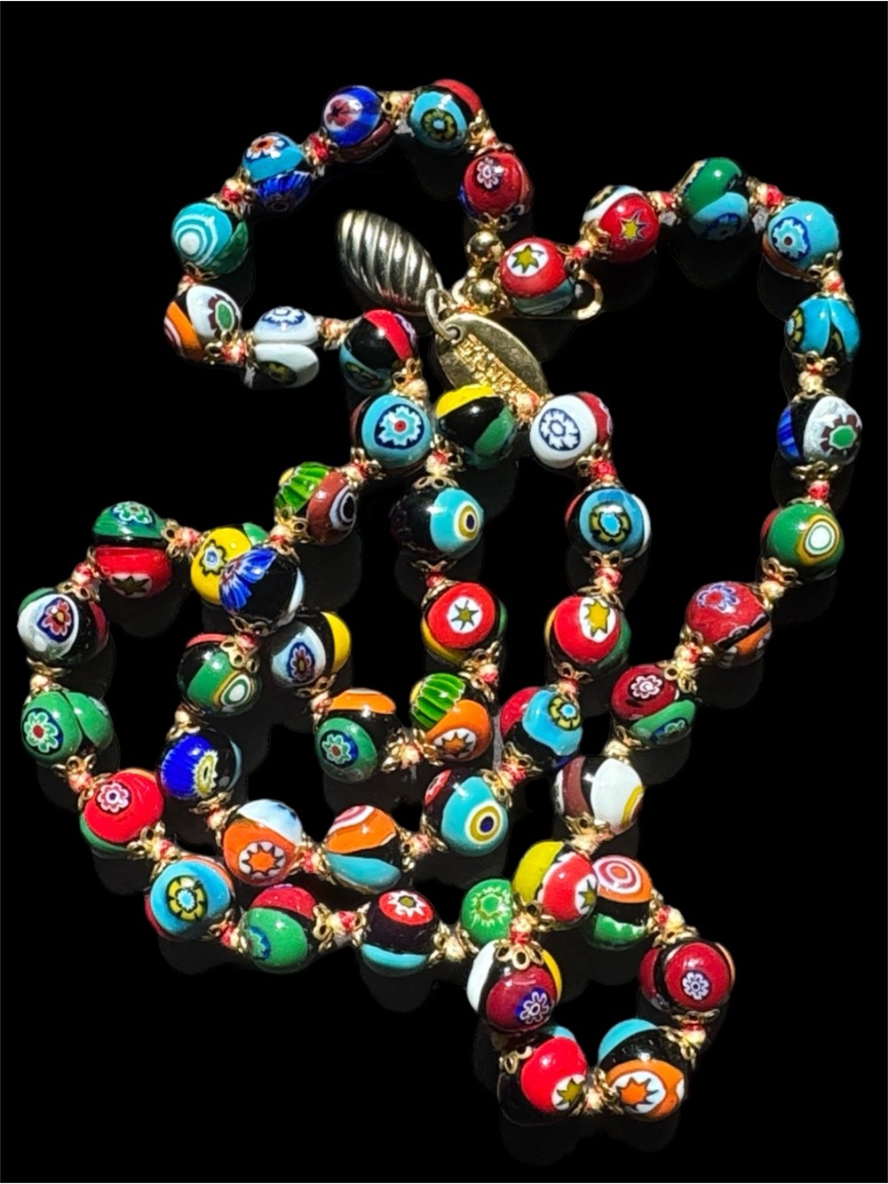 Rare D'Andre Venezia Millefiori Venetian Glass Necklace